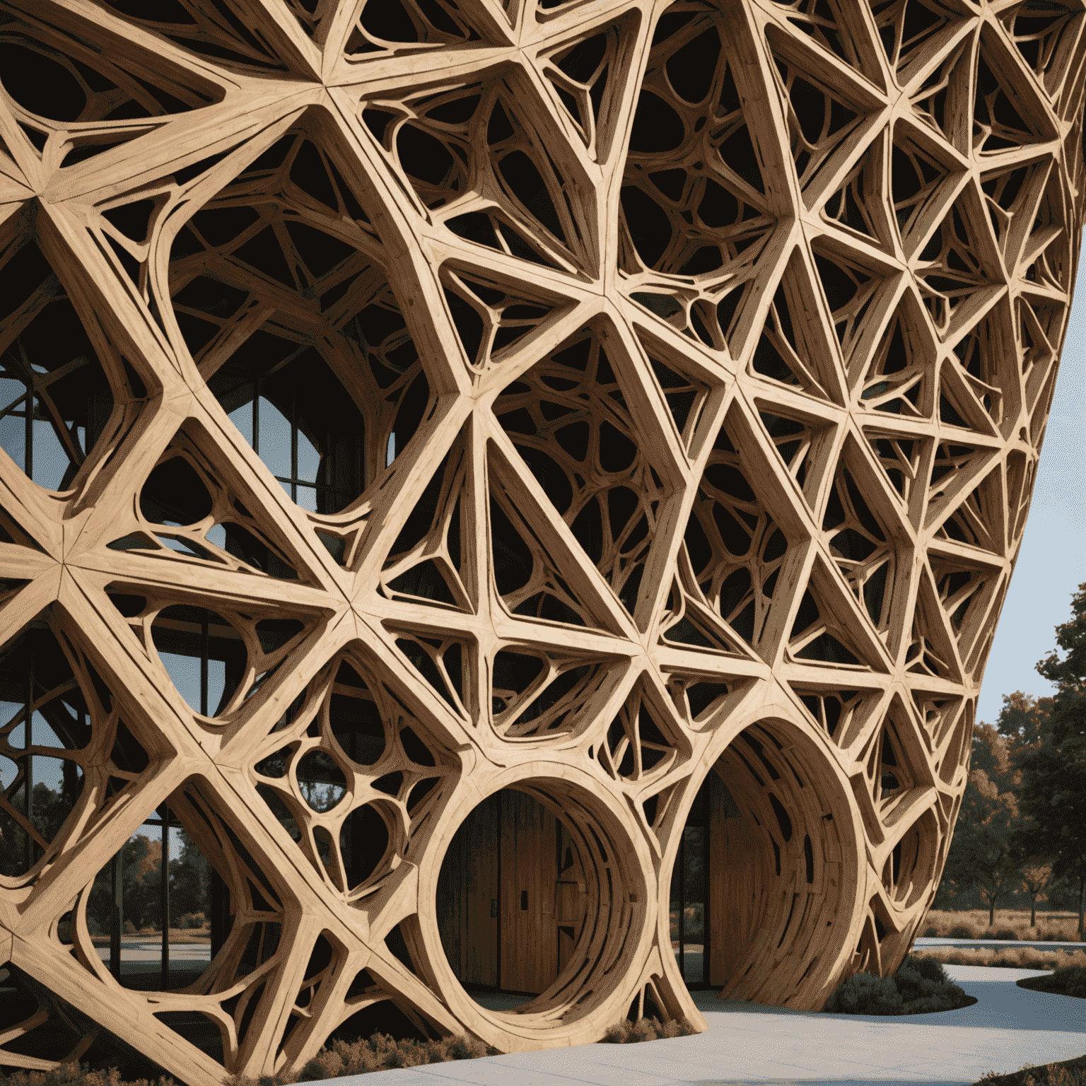 A complex parametric 3D design showcasing intricate patterns and structures, demonstrating the capabilities of computational design in SketchUp