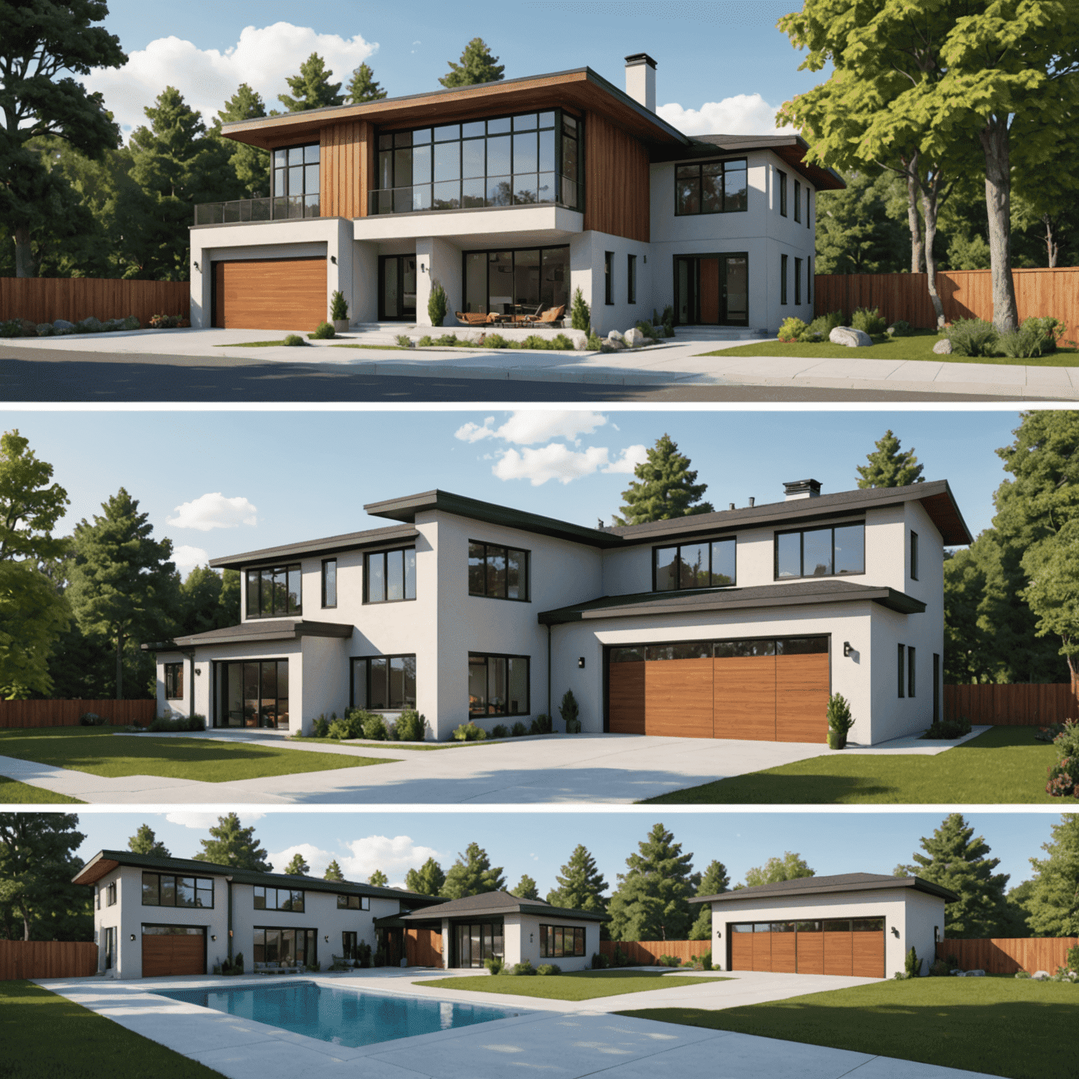 An architectural rendering created in SketchUp, showing a modern house with detailed interiors. The image includes floor plans and elevation drawings, illustrating the workshop's focus on architectural visualization.